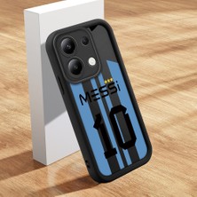 HONTINGA Xiaomi Redmi Note 13 4g ile Uyumlu Kılıfı Düşüme Önleyici Basitlik Anti Düşme Kamera Korumali Futbol Yıldızı Siyah Desen Yumuşak Silikon Telefon Kılıfı Kadın ve Erkek Için Uygundur K2-0253