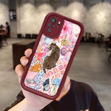 HONTINGA Xiaomi Redmi Note 10S ile Uyumlu Kılıfı Düşüme Önleyici Basitlik Anti Düşme Kamera Korumali Süs Eşyası Bordo Desen Yumuşak Silikon Telefon Kılıfı Kadın ve Erkek Için Uygundur K2-7133