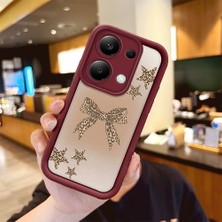 HONTINGA Xiaomi Redmi Note 13 Pro 4g ile Uyumlu Kılıfı Düşüme Önleyici Basitlik Anti Düşme Kamera Korumali Düğme Bordo Desen Yumuşak Silikon Telefon Kılıfı Kadın ve Erkek Için Uygundur K2-7128