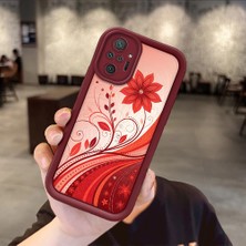 HONTINGA Xiaomi Redmi Note 10 Pro ile Uyumlu Kılıfı Düşüme Önleyici Basitlik Anti Düşme Kamera Korumali Güzel Çiçek Bordo Desen Yumuşak Silikon Telefon Kılıfı Kadın ve Erkek Için Uygundur K2-7127