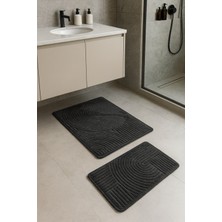 Banyo Paspas Seti 2'li Yumuşak Kaymaz Taban Yıkanabilir Leke Tutmaz 60X100-40X60