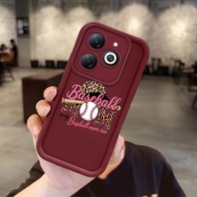 HONTINGA Infinix Smart 8 ile Uyumlu Kılıfı Düşüme Önleyici Basitlik Anti Düşme Kamera Korumali Moda Bordo Desen Yumuşak Silikon Telefon Kılıfı Kadın ve Erkek Için Uygundur K2-7129