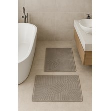 Banyo Paspas Seti 2'li Yumuşak Kaymaz Taban Yıkanabilir Leke Tutmaz 60X100-40X60