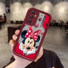 HONTINGA Samsung Galaxy A34 5g ile Uyumlu Kılıfı Düşüme Önleyici Basitlik Anti Düşme Kamera Korumali Karikatür Bordo Desen Yumuşak Silikon Telefon Kılıfı Kadın ve Erkek Için Uygundur K2-7132