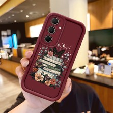 HONTINGA Samsung Galaxy A35 ile Uyumlu Kılıfı Düşüme Önleyici Basitlik Anti Düşme Kamera Korumali Moda Bordo Desen Yumuşak Silikon Telefon Kılıfı Kadın ve Erkek Için Uygundur K2-7129