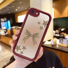 HONTINGA iPhone 7 ile Uyumlu Kılıfı Düşüme Önleyici Basitlik Anti Düşme Kamera Korumali Düğme Bordo Desen Yumuşak Silikon Telefon Kılıfı Kadın ve Erkek Için Uygundur K2-7128