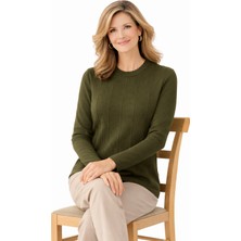 Mutlu City Kadın Yüksek Kalite Soğuk Iplik Triko Örgü Anne Kazak Bluz 3056