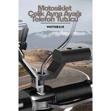 Motobros Motosiklet Çelik Ayna Bağlantı Telefon Tutucu Aparatı Sis Farı ve Kamera Montaj Ayağı