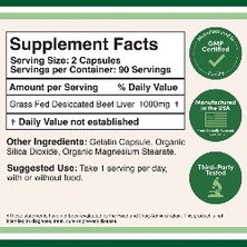 Double Wood Grass Fed Beef Liver Supplement 180 Veg. Kapsül
