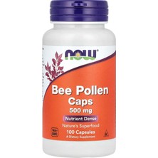 Now Foods Bee Pollen Caps 500 Mg 100 Kapsül Her Servis 2 Kapsül 1000 Mg.