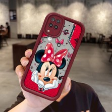 HONTINGA Samsung Galaxy M12 ile Uyumlu Kılıfı Düşüme Önleyici Basitlik Anti Düşme Kamera Korumali Karikatür Bordo Desen Yumuşak Silikon Telefon Kılıfı Kadın ve Erkek Için Uygundur K2-7132
