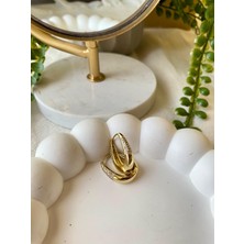 14K Altın Kaplama Vıp Xuping Halka Taşlı Küpe