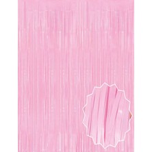 Magicool Soft Pembe Püsküllü Kapı Perdesi - Parti, Baby Shower, Cinsiyet Partisi 1x2 M