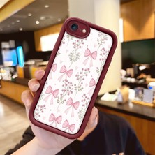 HONTINGA iPhone 8 ile Uyumlu Kılıfı Düşüme Önleyici Basitlik Anti Düşme Kamera Korumali Süs Eşyası Bordo Desen Yumuşak Silikon Telefon Kılıfı Kadın ve Erkek Için Uygundur K2-7133