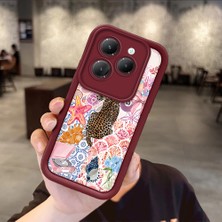 HONTINGA Infinix Hot 40 ile Uyumlu Kılıfı Düşüme Önleyici Basitlik Anti Düşme Kamera Korumali Süs Eşyası Bordo Desen Yumuşak Silikon Telefon Kılıfı Kadın ve Erkek Için Uygundur K2-7133