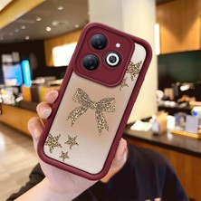 HONTINGA Tecno Spark Go 2024 ile Uyumlu Kılıfı Düşüme Önleyici Basitlik Anti Düşme Kamera Korumali Düğme Bordo Desen Yumuşak Silikon Telefon Kılıfı Kadın ve Erkek Için Uygundur K2-7128