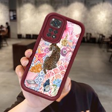 HONTINGA Xiaomi Redmi Note 11S ile Uyumlu Kılıfı Düşüme Önleyici Basitlik Anti Düşme Kamera Korumali Süs Eşyası Bordo Desen Yumuşak Silikon Telefon Kılıfı Kadın ve Erkek Için Uygundur K2-7133