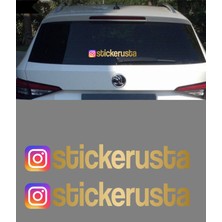 Sticker Usta Instagram 2 Adet Kişiye Özel Sosyal Medya Instagram Araba Oto Motosiklet Sticker 00926