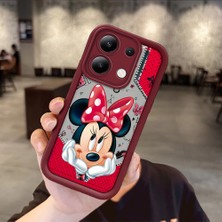 HONTINGA Xiaomi Redmi Note 13 ile Uyumlu Kılıfı Düşüme Önleyici Basitlik Anti Düşme Kamera Korumali Karikatür Bordo Desen Yumuşak Silikon Telefon Kılıfı Kadın ve Erkek Için Uygundur K2-7132