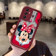 HONTINGA Samsung Galaxy A14 5g ile Uyumlu Kılıfı Düşüme Önleyici Basitlik Anti Düşme Kamera Korumali Karikatür Bordo Desen Yumuşak Silikon Telefon Kılıfı Kadın ve Erkek Için Uygundur K2-7132