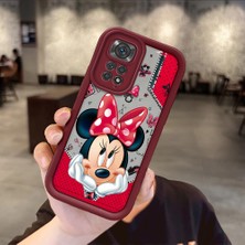 HONTINGA Xiaomi Redmi Note 11S ile Uyumlu Kılıfı Düşüme Önleyici Basitlik Anti Düşme Kamera Korumali Karikatür Bordo Desen Yumuşak Silikon Telefon Kılıfı Kadın ve Erkek Için Uygundur K2-7132