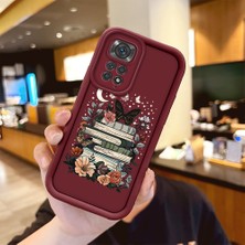 HONTINGA Xiaomi Redmi Note 11S ile Uyumlu Kılıfı Düşüme Önleyici Basitlik Anti Düşme Kamera Korumali Moda Bordo Desen Yumuşak Silikon Telefon Kılıfı Kadın ve Erkek Için Uygundur K2-7129