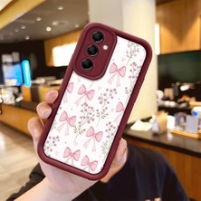 HONTINGA Samsung Galaxy M14 ile Uyumlu Kılıfı Düşüme Önleyici Basitlik Anti Düşme Kamera Korumali Süs Eşyası Bordo Desen Yumuşak Silikon Telefon Kılıfı Kadın ve Erkek Için Uygundur K2-7133