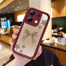 HONTINGA Xiaomi Redmi Note 13 ile Uyumlu Kılıfı Düşüme Önleyici Basitlik Anti Düşme Kamera Korumali Düğme Bordo Desen Yumuşak Silikon Telefon Kılıfı Kadın ve Erkek Için Uygundur K2-7128