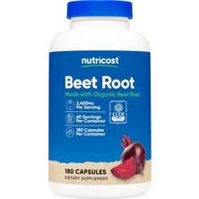 Nutricost Beet Root 2400MG, 180 Caps.- Ccof Certified Made With Organic Beet Root, Superfood