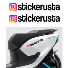 Sticker Usta Instagram 2 Adet Kişiye Özel Sosyal Medya Instagram Araba Oto Motosiklet Sticker 00926