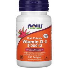 Now Foods High Potency Vitamin D-3 125 Mcg (5,000 Iu) 240 Softgels