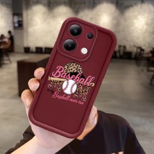 HONTINGA Xiaomi Redmi Note 13 ile Uyumlu Kılıfı Düşüme Önleyici Basitlik Anti Düşme Kamera Korumali Moda Bordo Desen Yumuşak Silikon Telefon Kılıfı Kadın ve Erkek Için Uygundur K2-7129