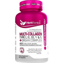 HerbTonics Multi Complex 90 Kapsül +Organ Complex Types I, Iı, Iıı, V, And x & 100% Grass-Fed Beef Peptide Blend.