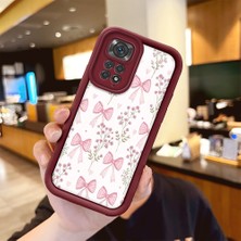 HONTINGA Xiaomi Redmi Note 11 ile Uyumlu Kılıfı Düşüme Önleyici Basitlik Anti Düşme Kamera Korumali Süs Eşyası Bordo Desen Yumuşak Silikon Telefon Kılıfı Kadın ve Erkek Için Uygundur K2-7133