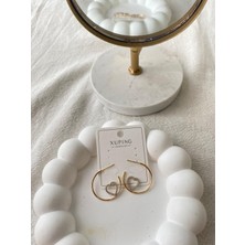 Vıp Xuping Kalp Detaylı Ince Halka Küpe