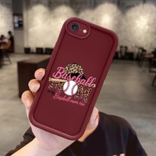 HONTINGA iPhone Se 2020 ile Uyumlu Kılıfı Düşüme Önleyici Basitlik Anti Düşme Kamera Korumali Moda Bordo Desen Yumuşak Silikon Telefon Kılıfı Kadın ve Erkek Için Uygundur K2-7129