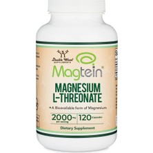 Double Wood Magnesium L-Threonate Magtein 2000 Mg 120 Kapsül │ A Bioavailable Form Of Magnesium