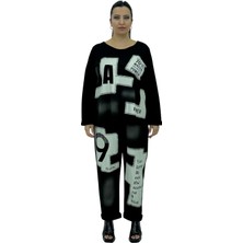 Büyük Beden Salaş Yazı Baskılı Alt Üst Ikili Takım Türk Malı Darkman