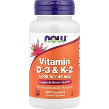 Now Foods Vitamin D-3 & K-2, 1000 Iu - 45 Mcg - 120 Capsules