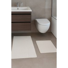 Banyo Paspas Seti 2'li Yumuşak Kaymaz Taban Yıkanabilir Leke Tutmaz 60X100-40X60
