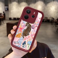 HONTINGA Xiaomi Redmi Note 14 ile Uyumlu Kılıfı Düşüme Önleyici Basitlik Anti Düşme Kamera Korumali Süs Eşyası Bordo Desen Yumuşak Silikon Telefon Kılıfı Kadın ve Erkek Için Uygundur K2-7133