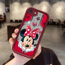 HONTINGA iPhone 8 ile Uyumlu Kılıfı Düşüme Önleyici Basitlik Anti Düşme Kamera Korumali Karikatür Bordo Desen Yumuşak Silikon Telefon Kılıfı Kadın ve Erkek Için Uygundur K2-7132