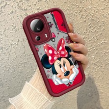 HONTINGA Xiaomi Mi 13 Lite ile Uyumlu Kılıfı Düşüme Önleyici Basitlik Anti Düşme Kamera Korumali Karikatür Bordo Desen Yumuşak Silikon Telefon Kılıfı Kadın ve Erkek Için Uygundur K2-7132