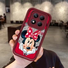 HONTINGA Xiaomi Redmi Note 14 Pro Plus ile Uyumlu Kılıfı Düşüme Önleyici Basitlik Anti Düşme Kamera Korumali Karikatür Bordo Desen Yumuşak Silikon Telefon Kılıfı Kadın ve Erkek Için Uygundur K2-7132