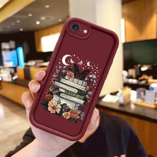 HONTINGA iPhone 7 ile Uyumlu Kılıfı Düşüme Önleyici Basitlik Anti Düşme Kamera Korumali Moda Bordo Desen Yumuşak Silikon Telefon Kılıfı Kadın ve Erkek Için Uygundur K2-7129