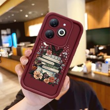 HONTINGA Infinix Smart 8 ile Uyumlu Kılıfı Düşüme Önleyici Basitlik Anti Düşme Kamera Korumali Moda Bordo Desen Yumuşak Silikon Telefon Kılıfı Kadın ve Erkek Için Uygundur K2-7129