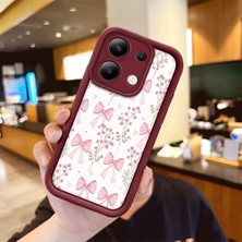 HONTINGA Xiaomi Redmi Note 13 ile Uyumlu Kılıfı Düşüme Önleyici Basitlik Anti Düşme Kamera Korumali Süs Eşyası Bordo Desen Yumuşak Silikon Telefon Kılıfı Kadın ve Erkek Için Uygundur K2-7133