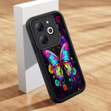 HONTINGA Tecno Spark 20 ile Uyumlu Kılıfı Düşüme Önleyici Basitlik Anti Düşme Kamera Korumali Güzel Kelebek Siyah Desen Yumuşak Silikon Telefon Kılıfı Kadın ve Erkek Için Uygundur K2-0251