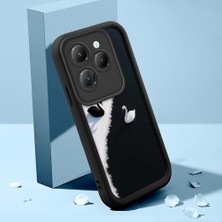 HONTINGA Infinix Hot 40 Pro ile Uyumlu Kılıfı Düşüme Önleyici Basitlik Anti Düşme Kamera Korumali Güzel Hayvan Siyah Desen Yumuşak Silikon Telefon Kılıfı Kadın ve Erkek Için Uygundur K2-0252