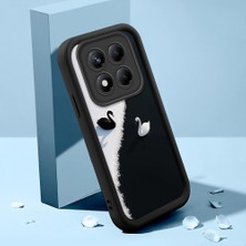 HONTINGA Xiaomi Redmi Note 14 Pro ile Uyumlu Kılıfı Düşüme Önleyici Basitlik Anti Düşme Kamera Korumali Güzel Hayvan Siyah Desen Yumuşak Silikon Telefon Kılıfı Kadın ve Erkek Için Uygundur K2-0252